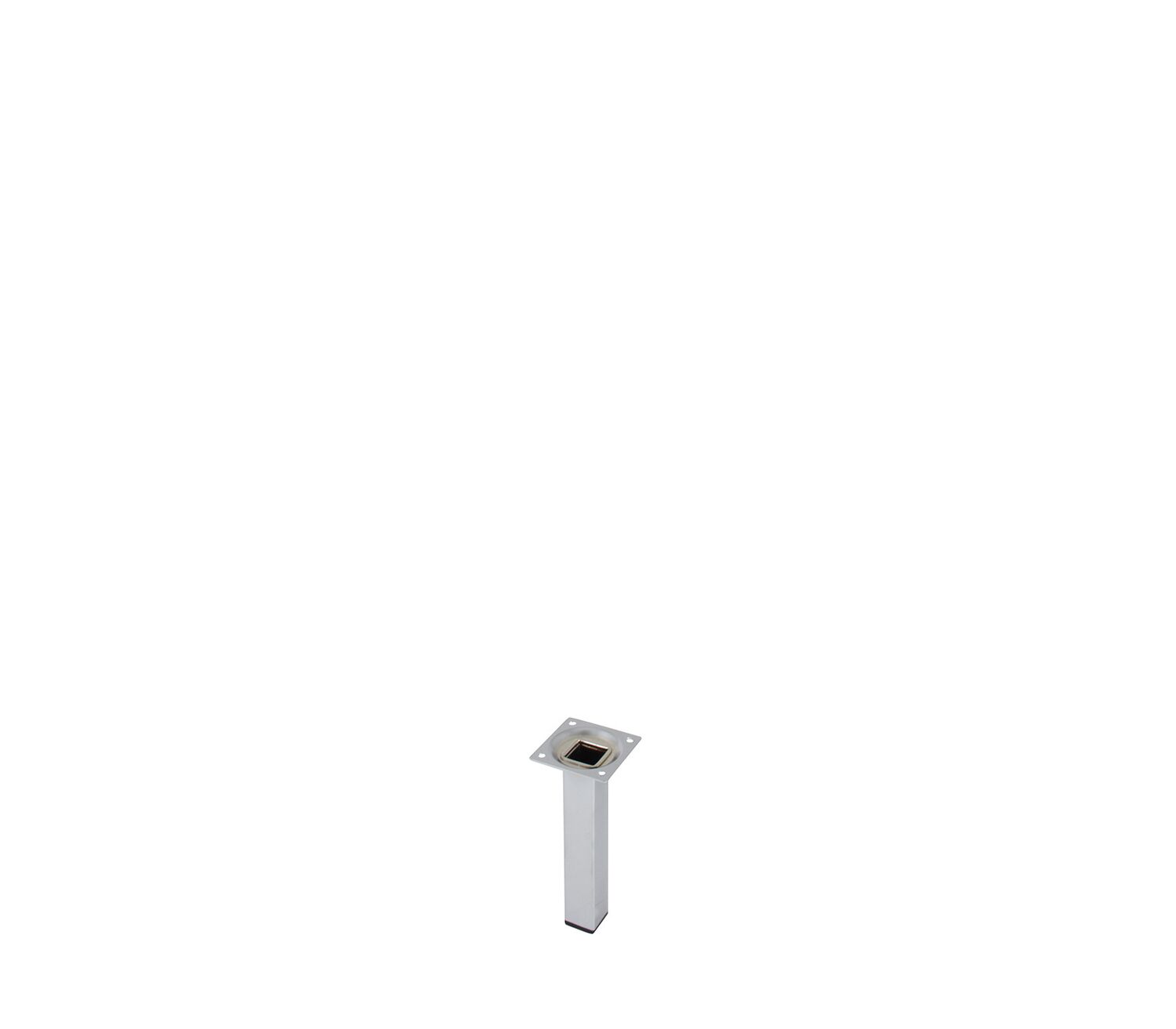 Pied métal carré sans verin  chro H.150 25x2 - BAR PLUS