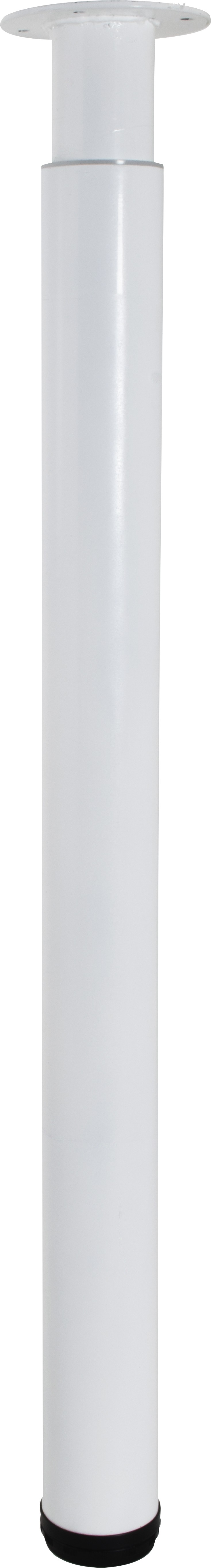 Pied métal cylindrique réglable blanc H.705-1100 ∅60 - BAR PLUS 