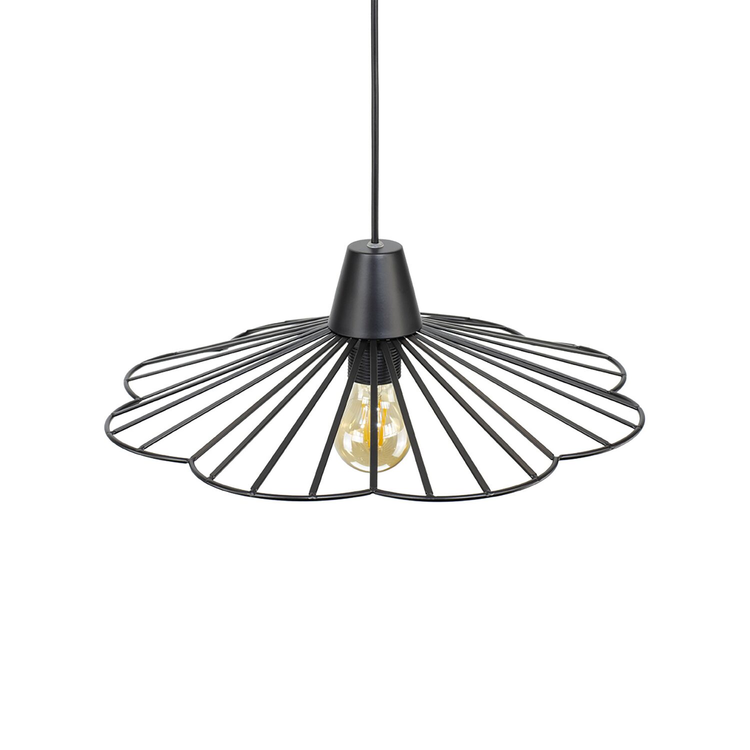 Suspension Kananga métal noir Ø40cm E27 7W - C CREATION