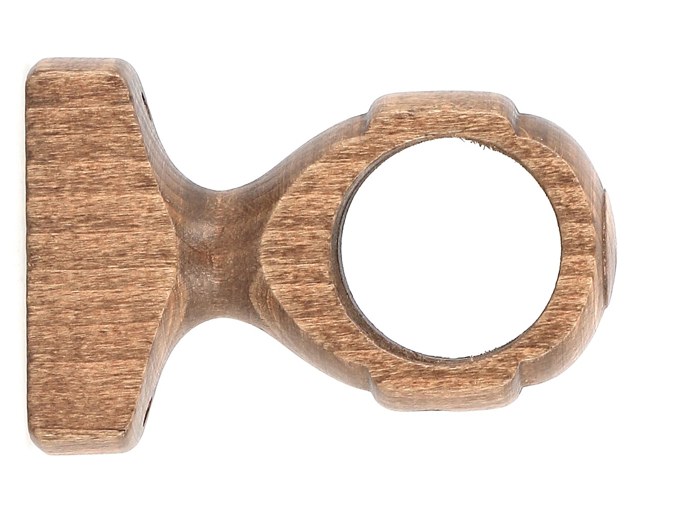 Support de barre à rideau en bois monobloc Ø35 65mm chêne foncé - INVENTIV
