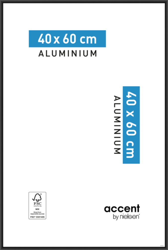 Cadre photo Accent Aluminium Noir 40x60cm - NIELSEN