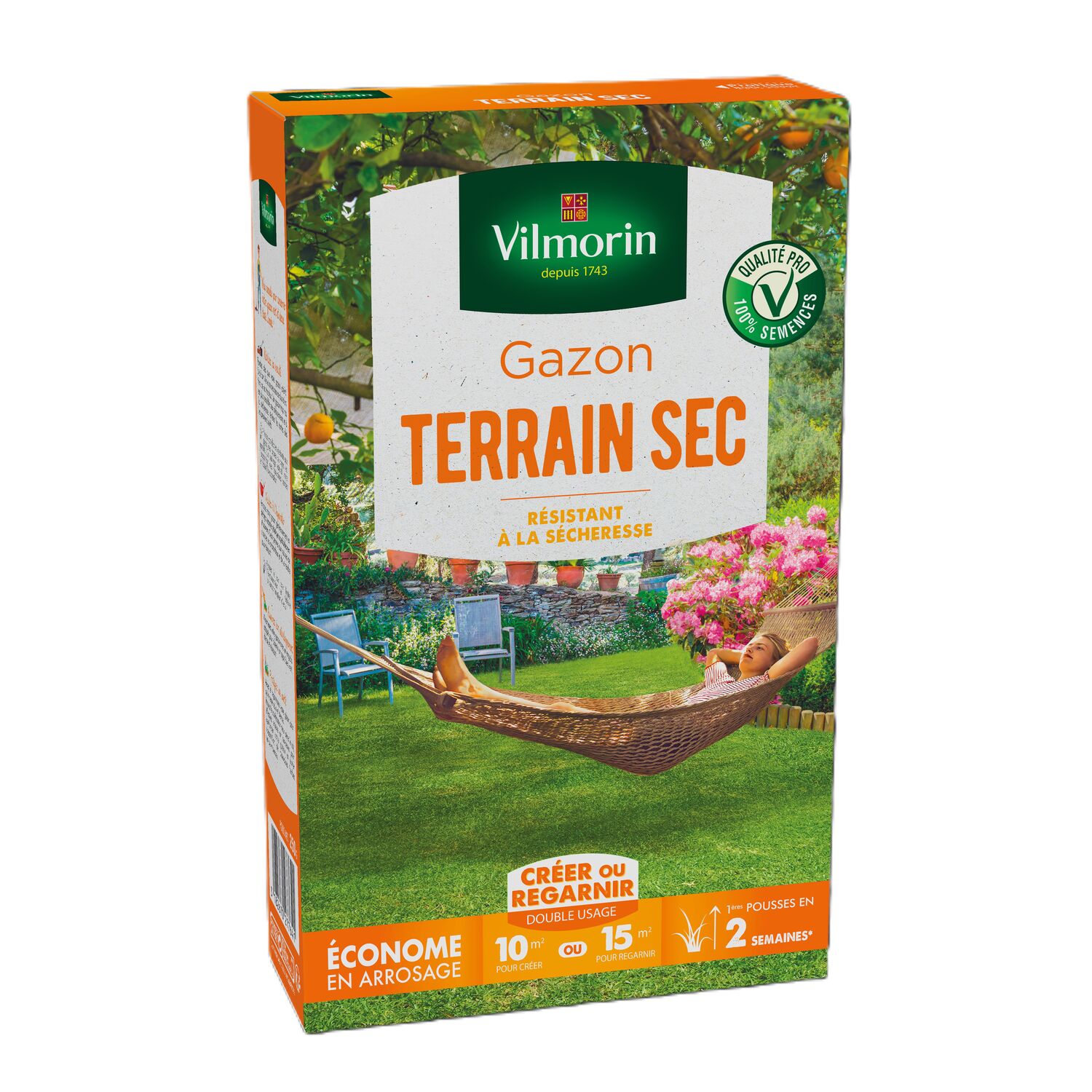 Gazon Terrain Sec 250gr 10-15m² VILMORIN