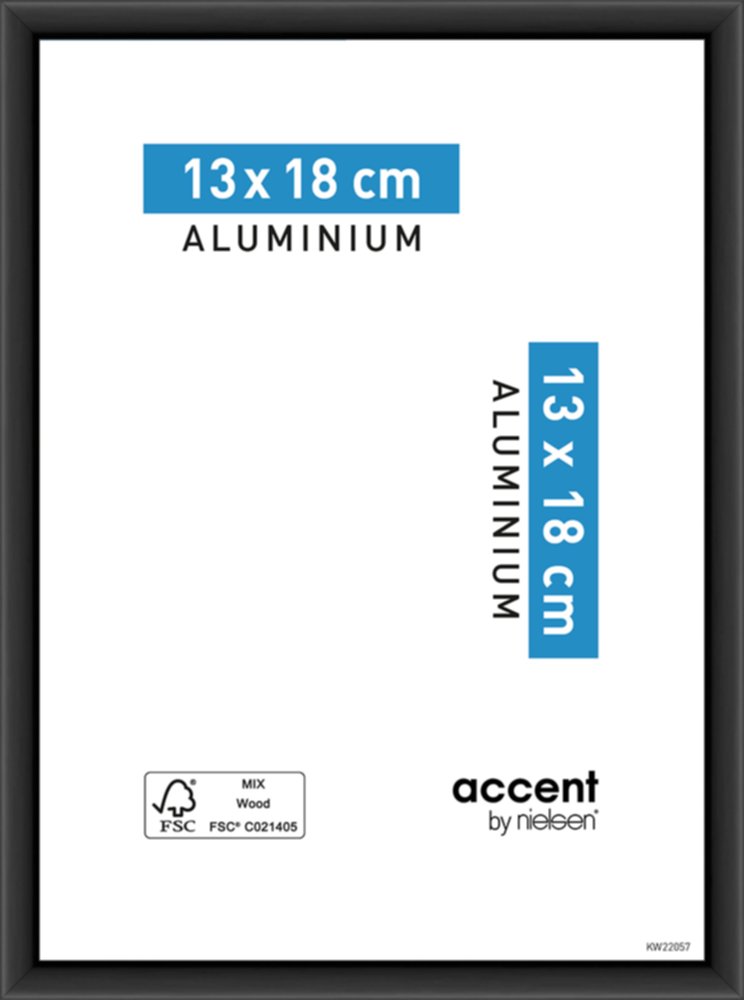 Cadre photo Accent Aluminium Noir 13x18cm - NIELSEN