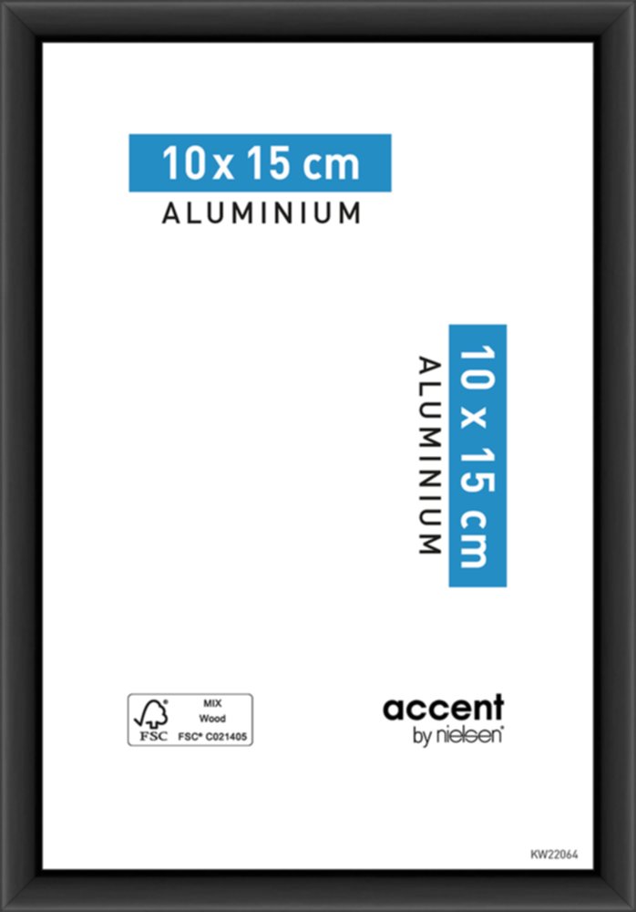 Cadre photo Accent Aluminium Noir 10x15cm - NIELSEN