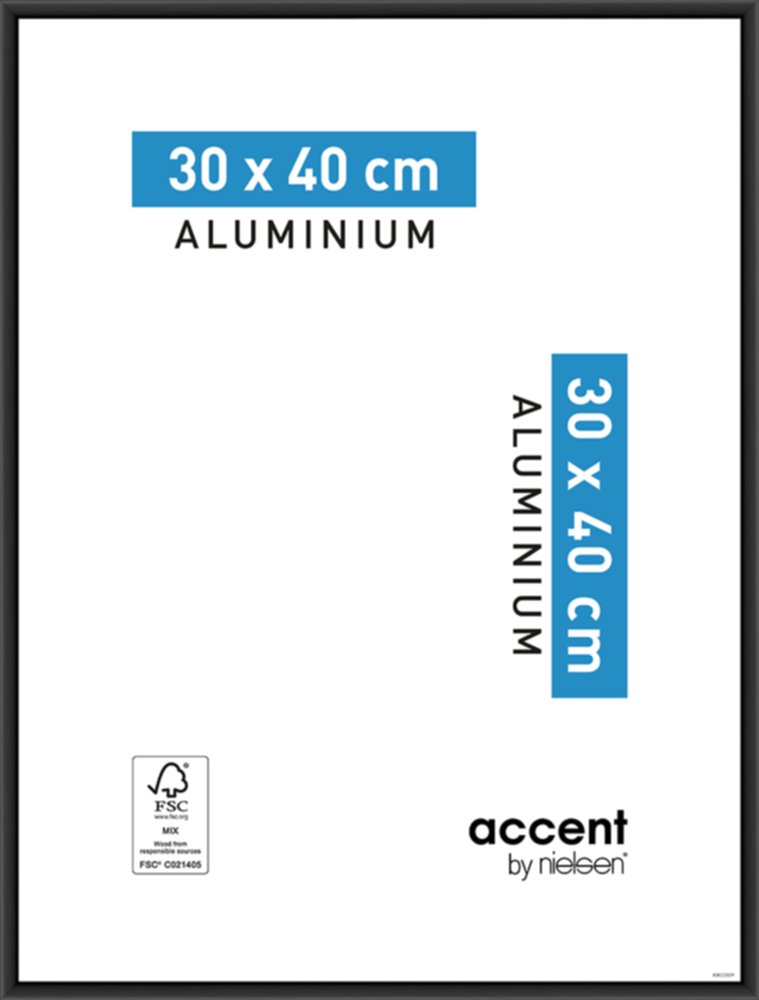 Cadre photo Accent Aluminium Noir 30x40cm - NIELSEN