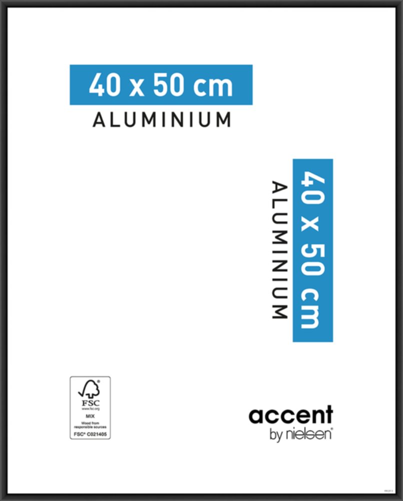 Cadre photo Accent Aluminium Noir 40x50cm - NIELSEN