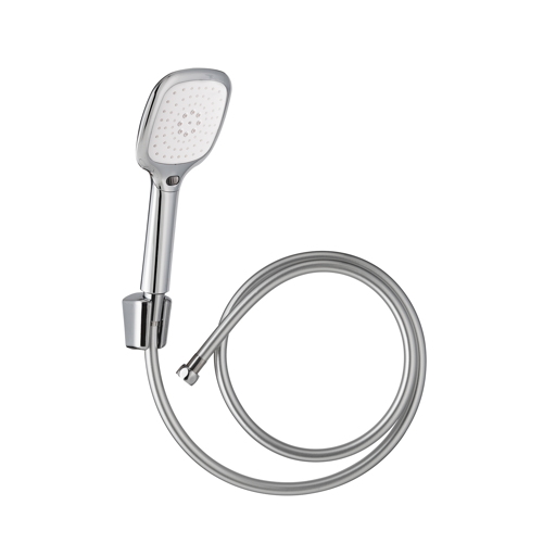 Combiné trio tila 2 jets flexible pvc silver 1m75