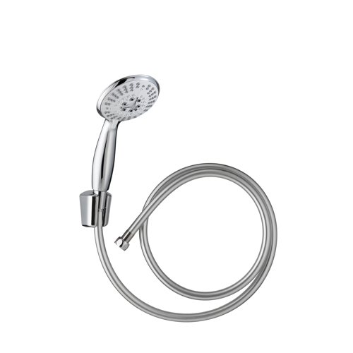 Combiné trio zen 4 jets stop flexible pvc silver 1m75