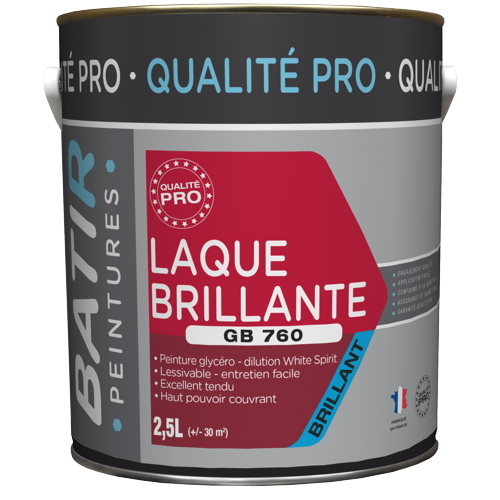 Peinture laque glycéro brillante 2,5L blanc