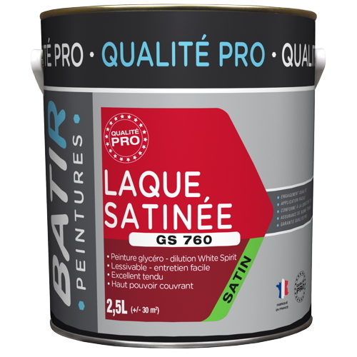Peinture laque glycéro satin 2,5L blanc