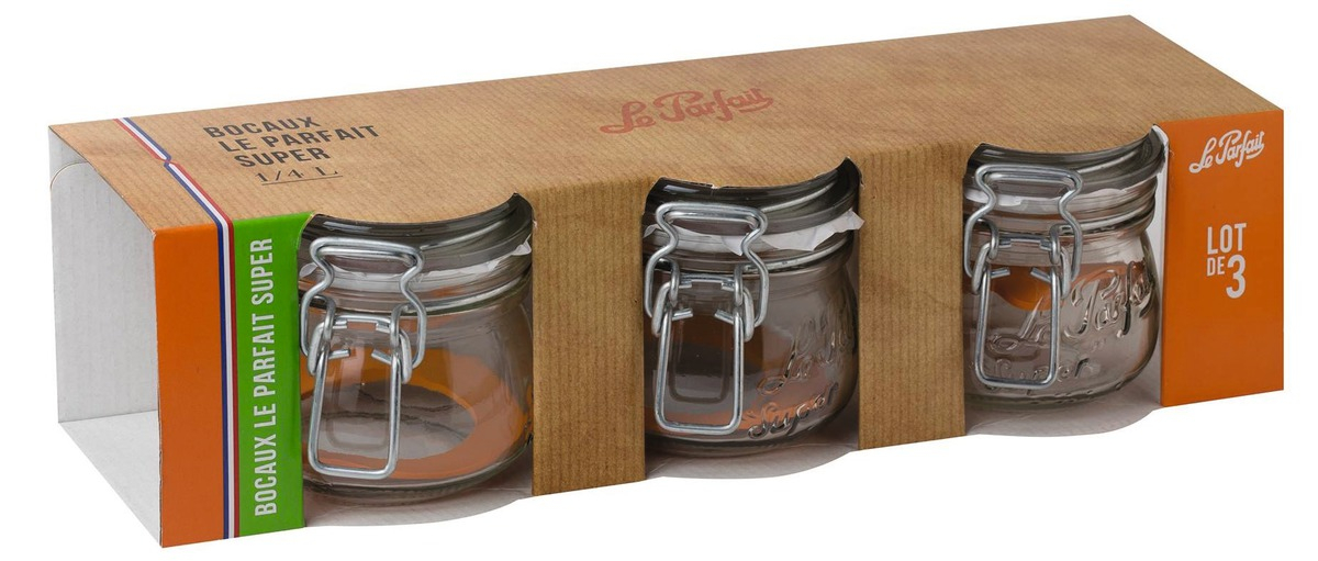 Lot de 3 bocaux 1/4 l Super