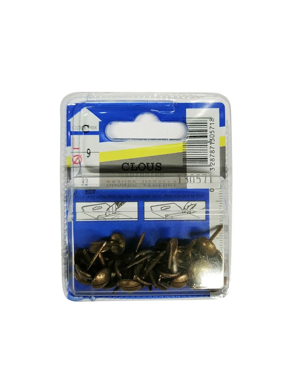 Clous tapissier bronze vieilli 9mm - 32 pièces