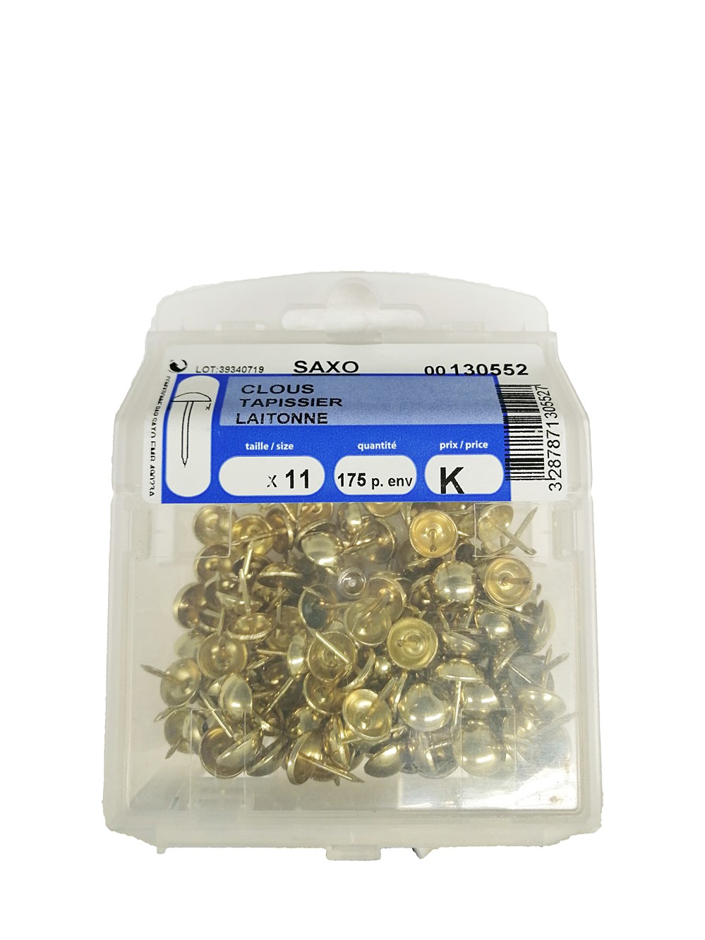 Clous tapissier laiton 11mm - 175 pièces