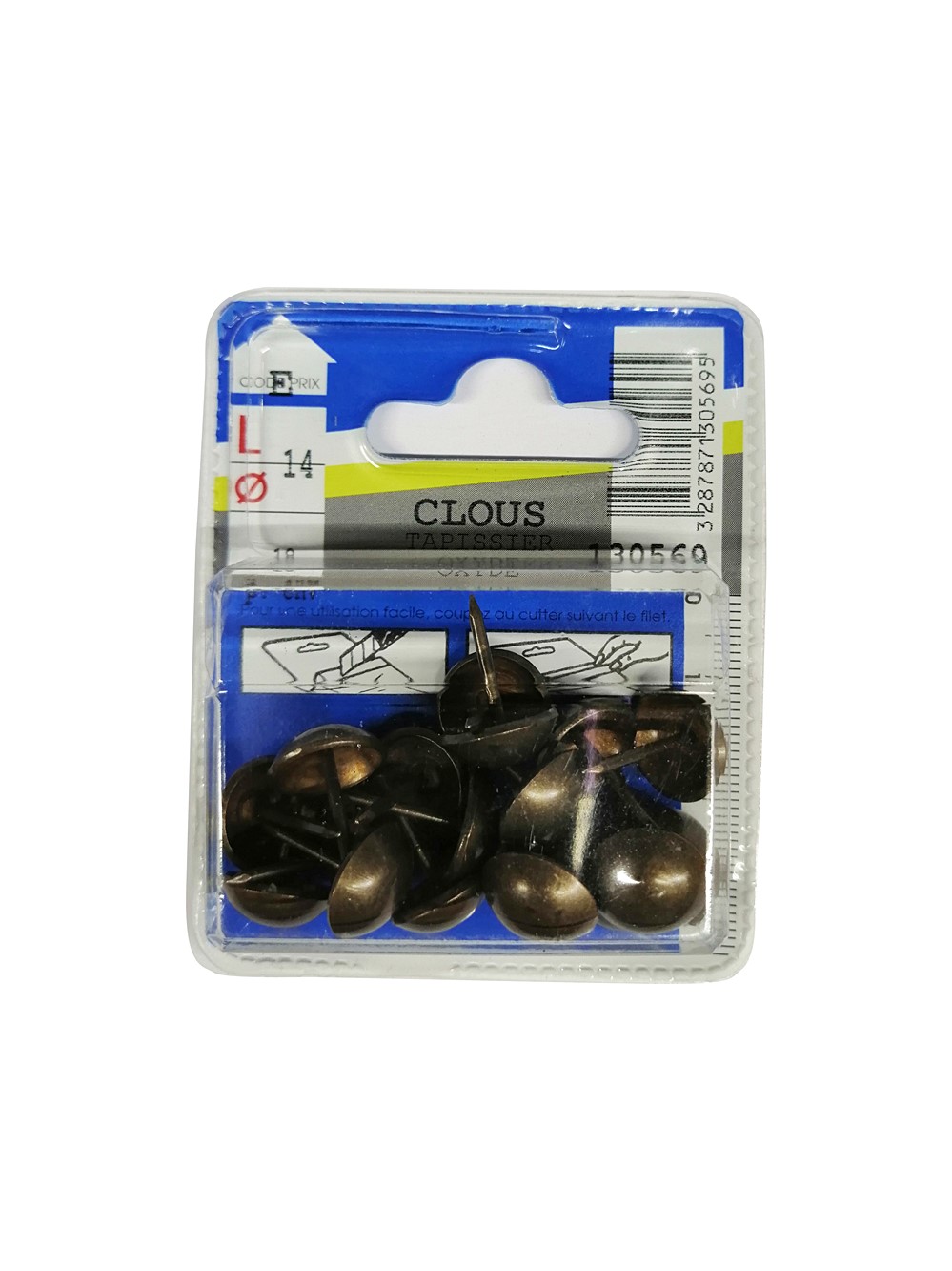 Clous tapissier oxyde 14mm - 18 pièces