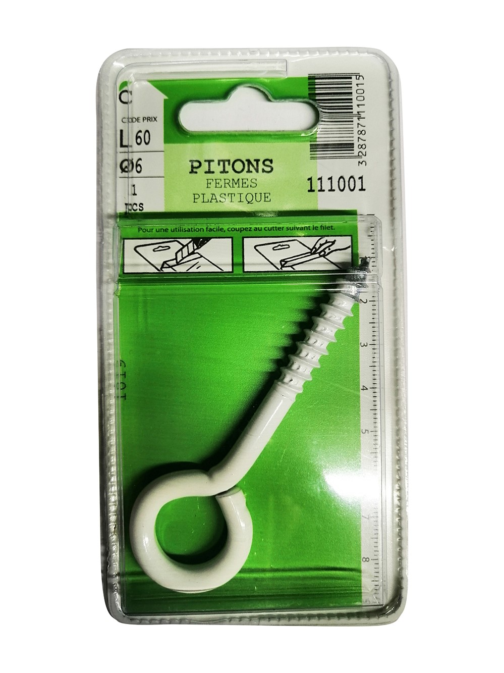 Piton fermé plastique L.60mm ø6mm