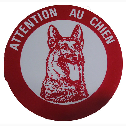 Plaque adhésive Attention au chien