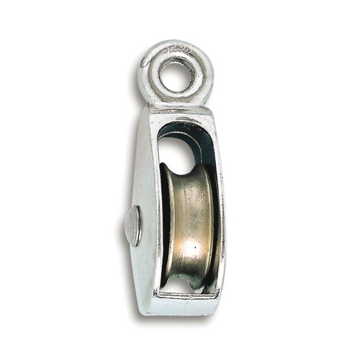 2 poulies 1 galet à oeil fixe zamak nickelé ø 12mm l. 3,5mm