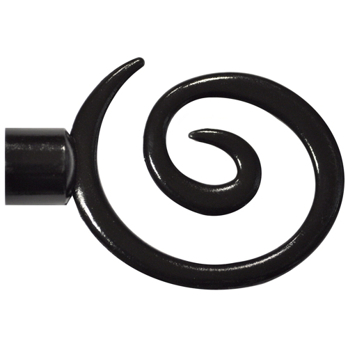 1 embout métal escargot Ø20 noir brillant