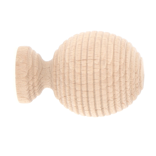 1 embout bois boule striée Ø28 brut