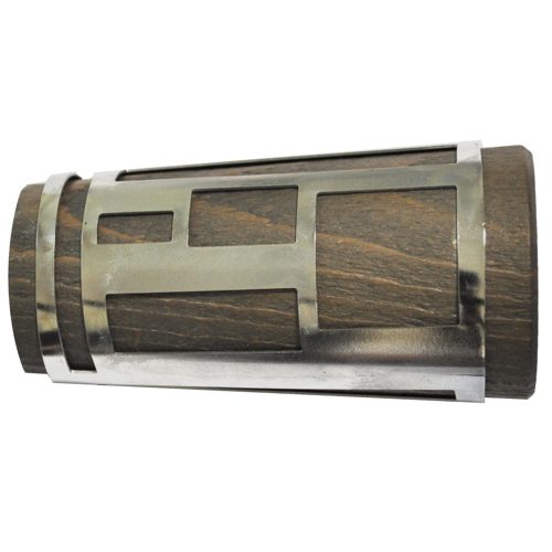 1 embout pommeau bois/métal Ø28 chêne brûlé