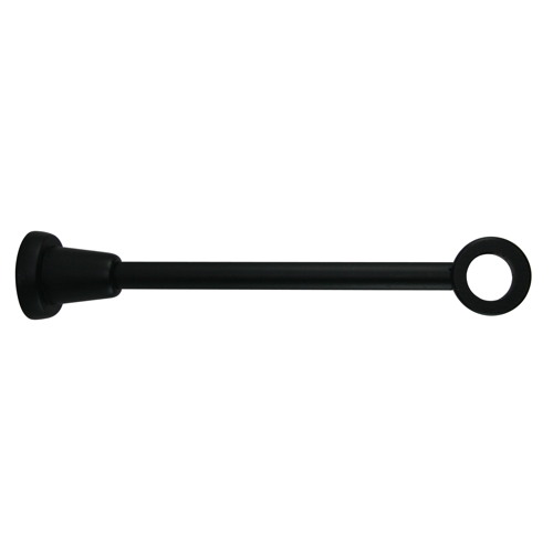 Support de barre à rideau en bois Ø28 fixe œil fermé 300 mm recoupable noir mat