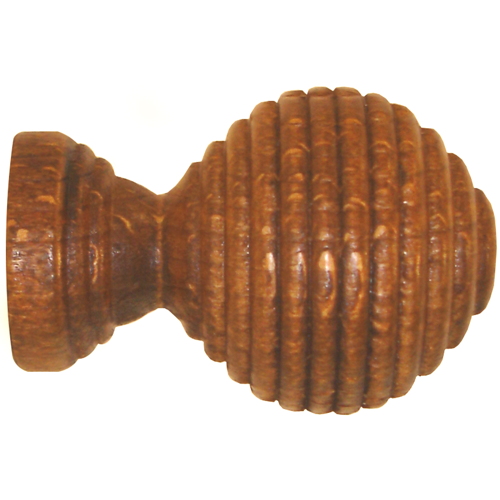 2 embouts bois boule striée à visser Ø20 chêne