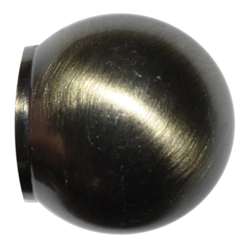 2 embouts métal boule Ø20 effet laiton vieilli