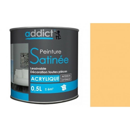 Peinture acrylique satin 0,5L abricot