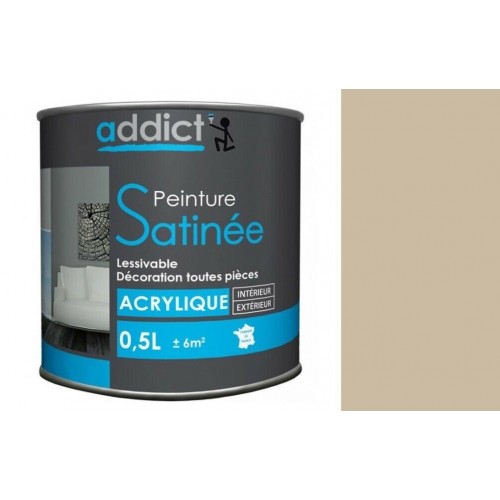 Peinture acrylique satin 0,5L castor