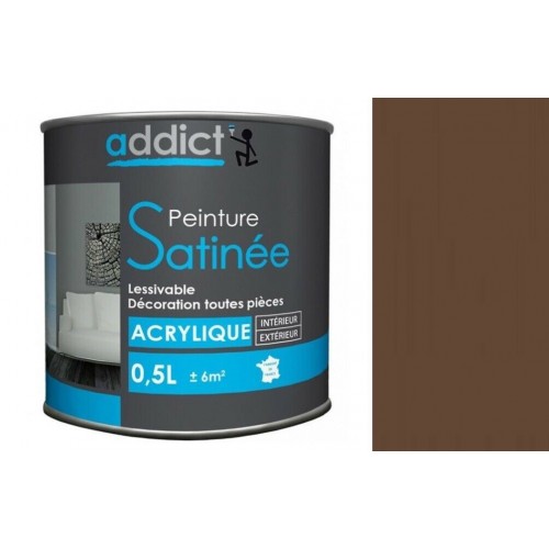 Peinture acrylique satin 0,5L chocolat