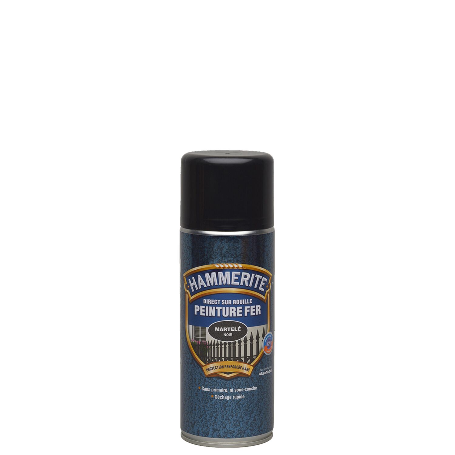 Peinture fer aérosol direct sur rouille martelé noir 400ml HAMMERITE