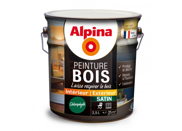 Peinture bois 2,5L chlorophylle ALPINA