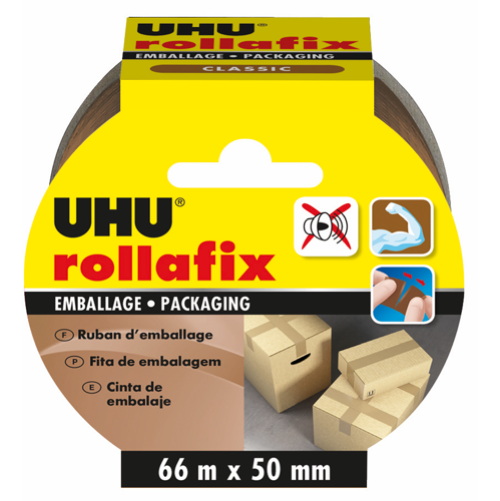 Ruban d'emballage marron rollafix 66m
