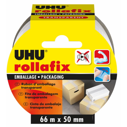 Ruban d'emballage transparent rollafix 66m