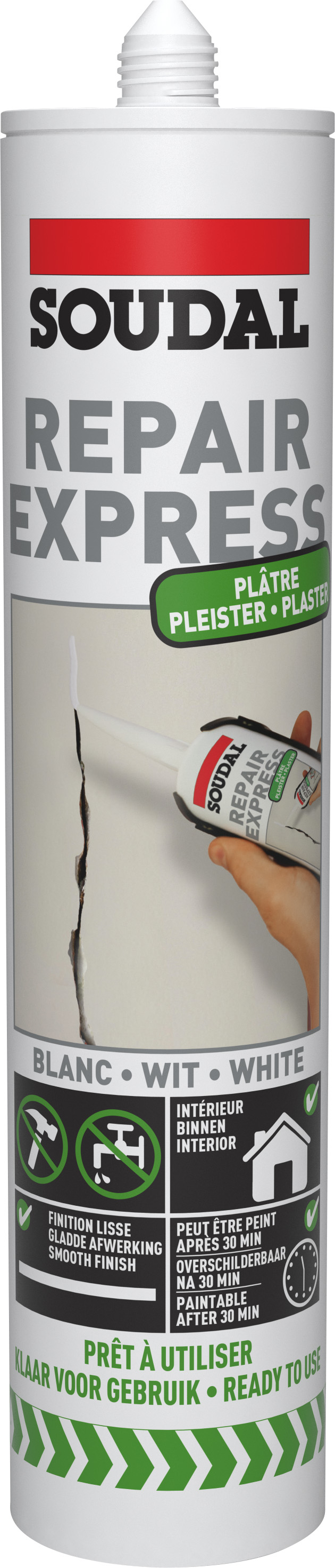 Enduit de rebouchage Repair express plâtre [cartouche] blanc 290ml