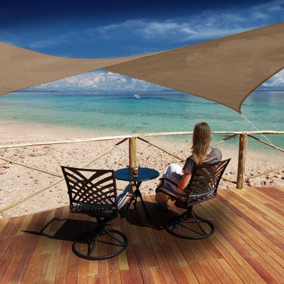 Voile d'ombrage rectangulaire 4 x 3 m brun havane - JARDILINE