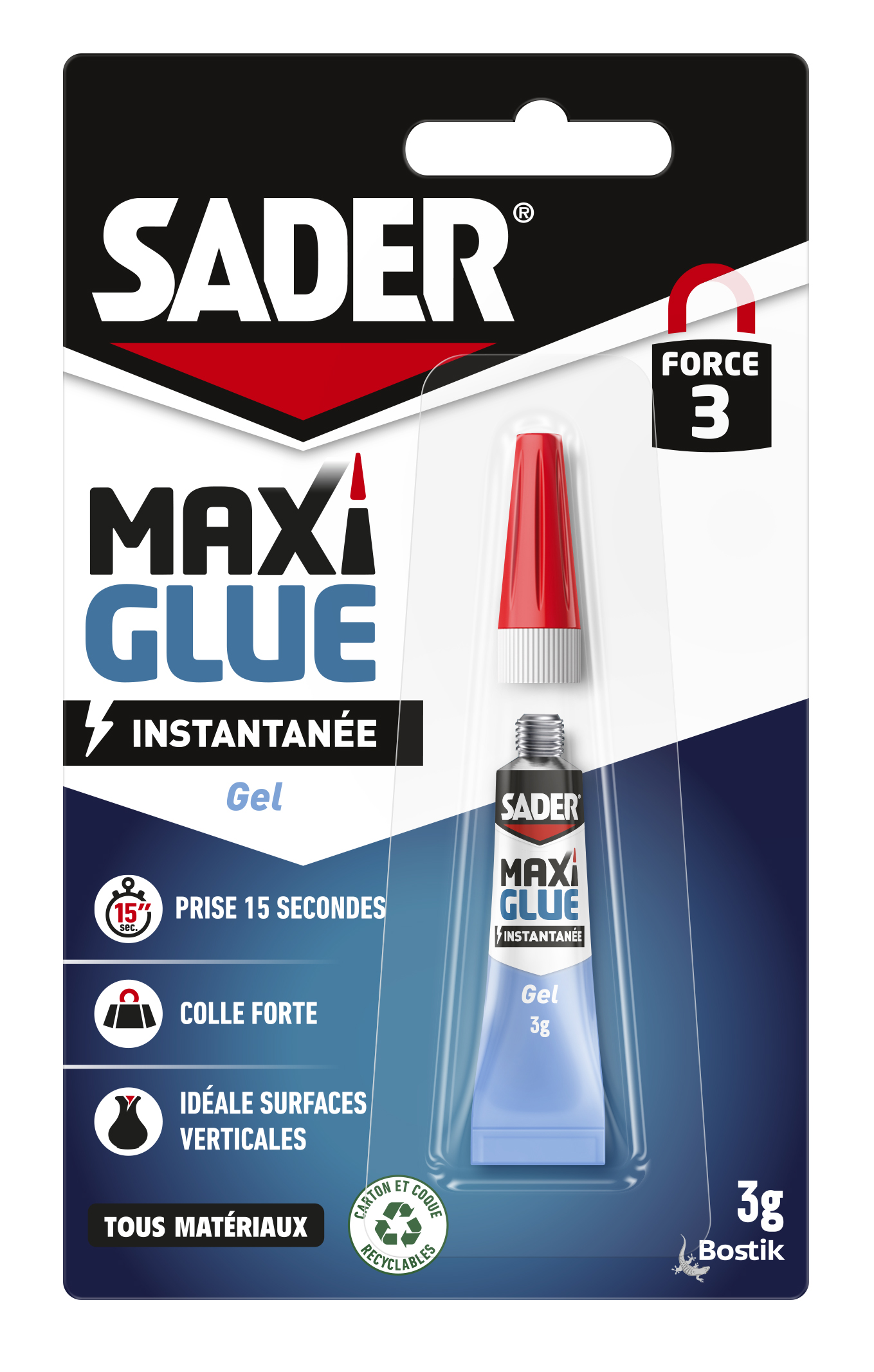 Colle cyanoacrylate Maxiglue Gel 3g - SADER