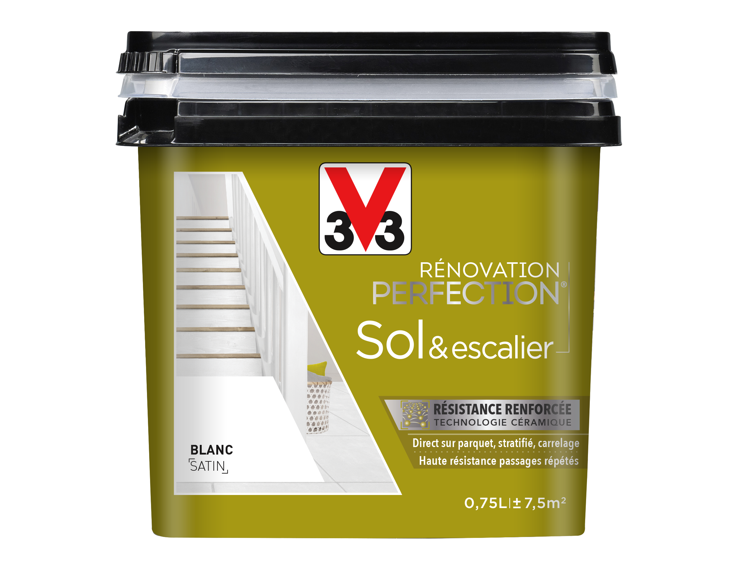 PEINTURE V33  RENO PERFECTION SOL & ESCALIER ®  BLANC 750 ML