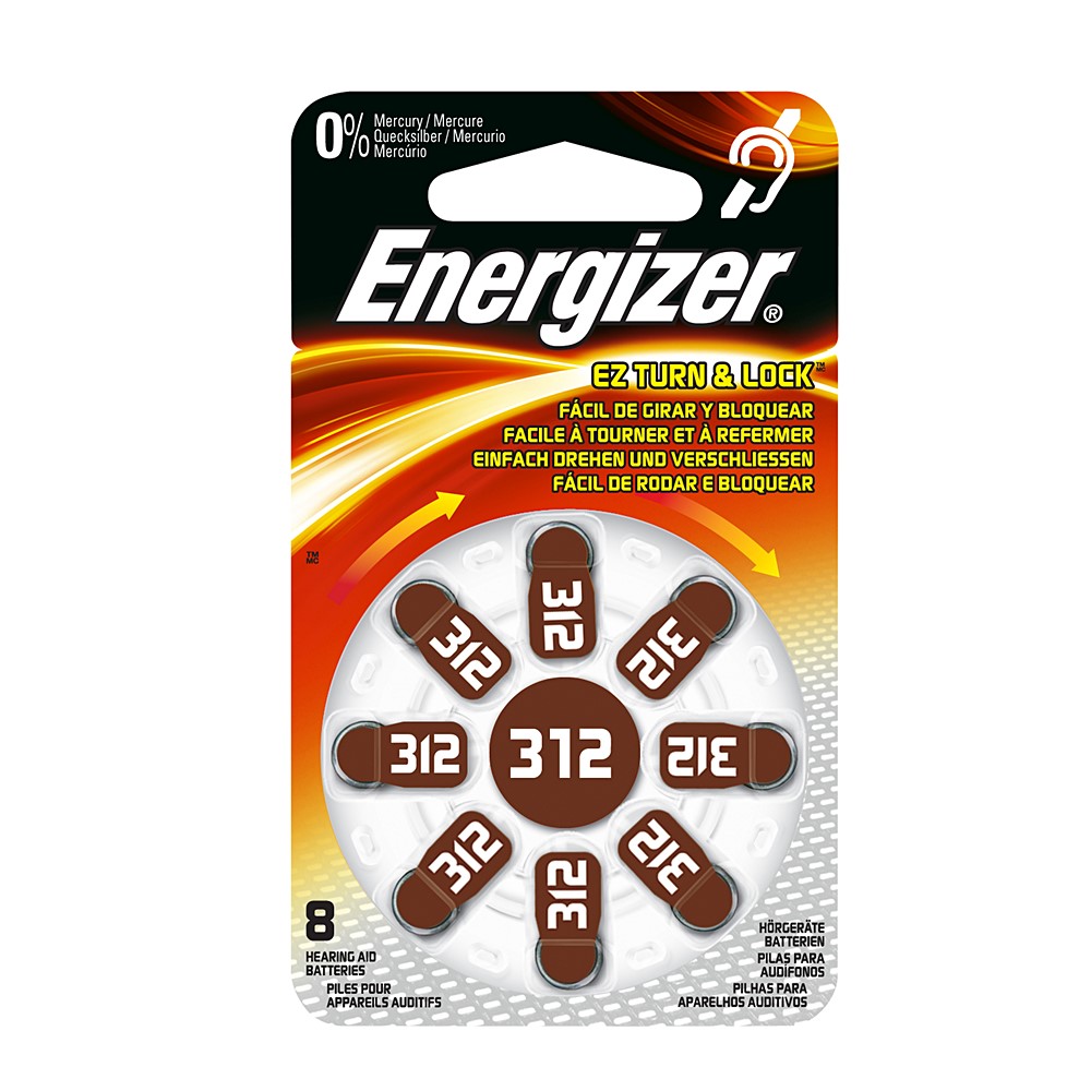 Pile auditive EZ312 PR41 1.4V x8 Energizer