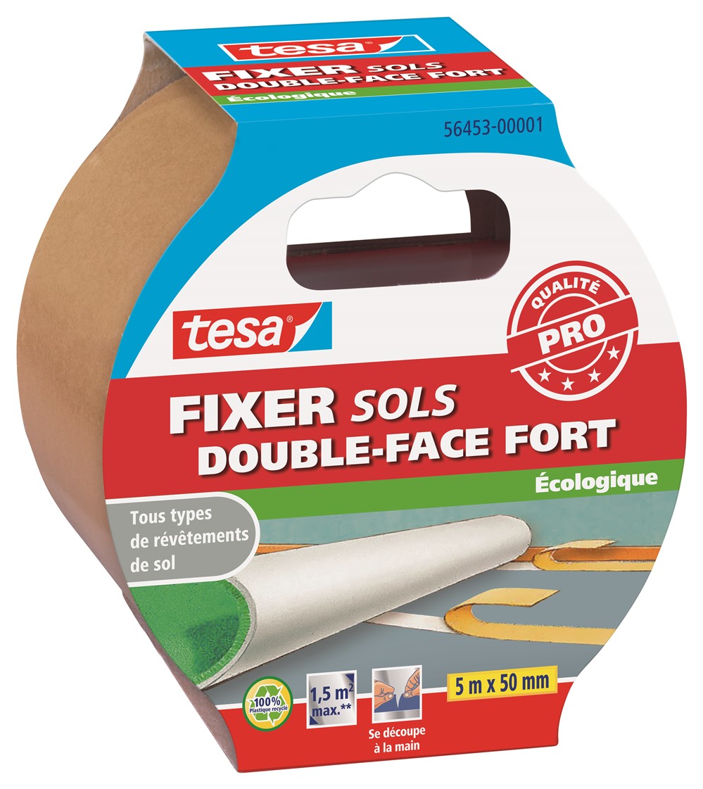Adhésifs Sols Double-face Fort Fixation Moquettes Surfaces Variées 5mx50mm