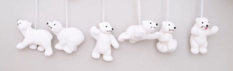 Ourson de Noël à suspendre blanc floque 10cm