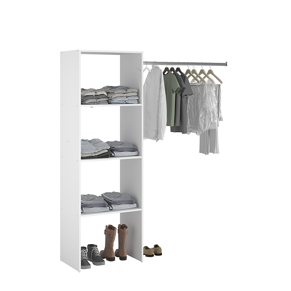 Dressing Combi Module B Colonne Penderie 160x180x40cm blanc - EKIPA
