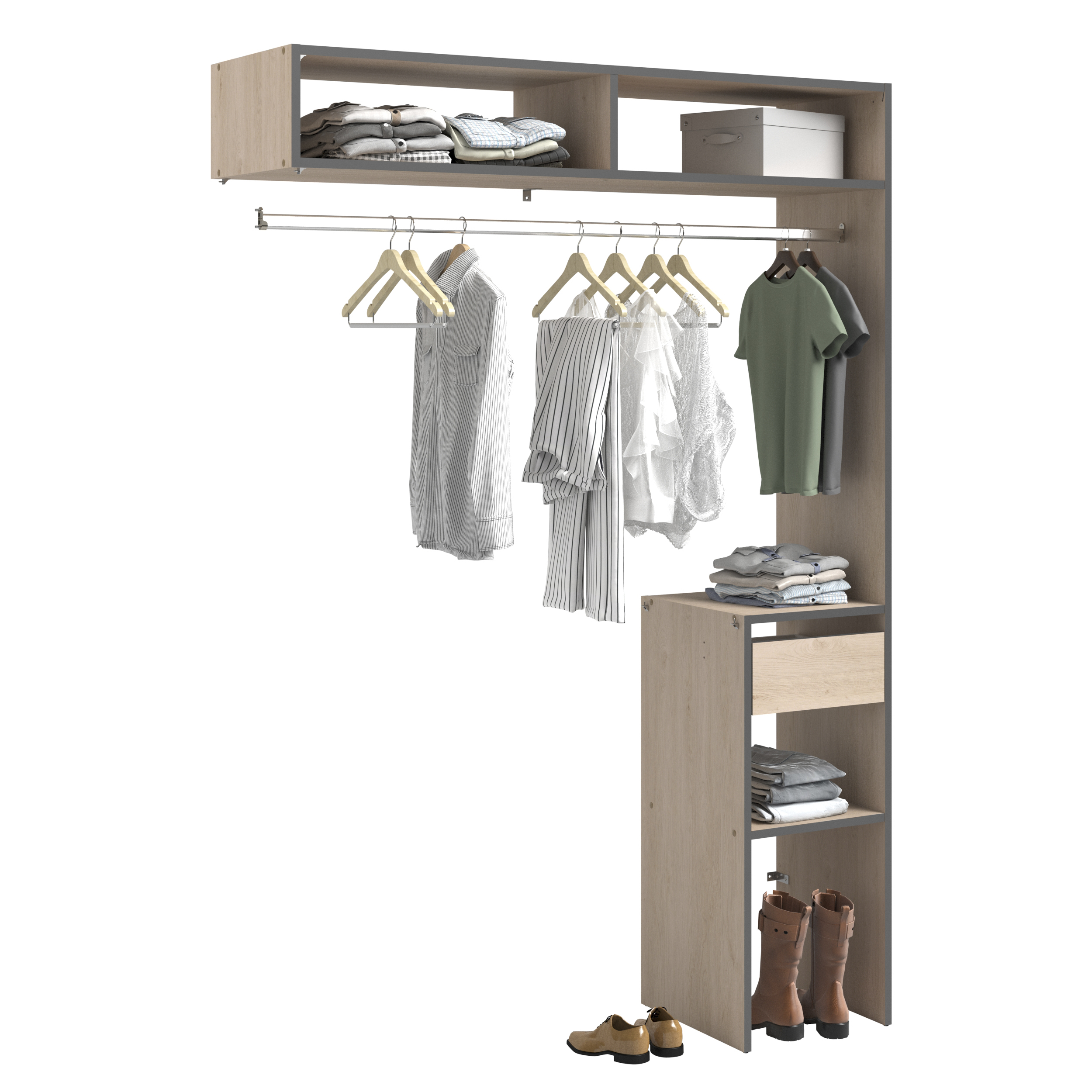 Dressing Chicago Module F Chêne 141x203x40cm Chêne - EKIPA