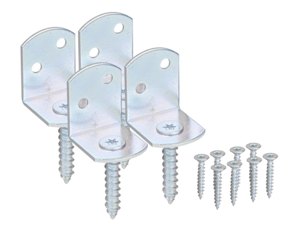 4 Équerres pour clôture tressée en L 83x32mm - ALBERTS