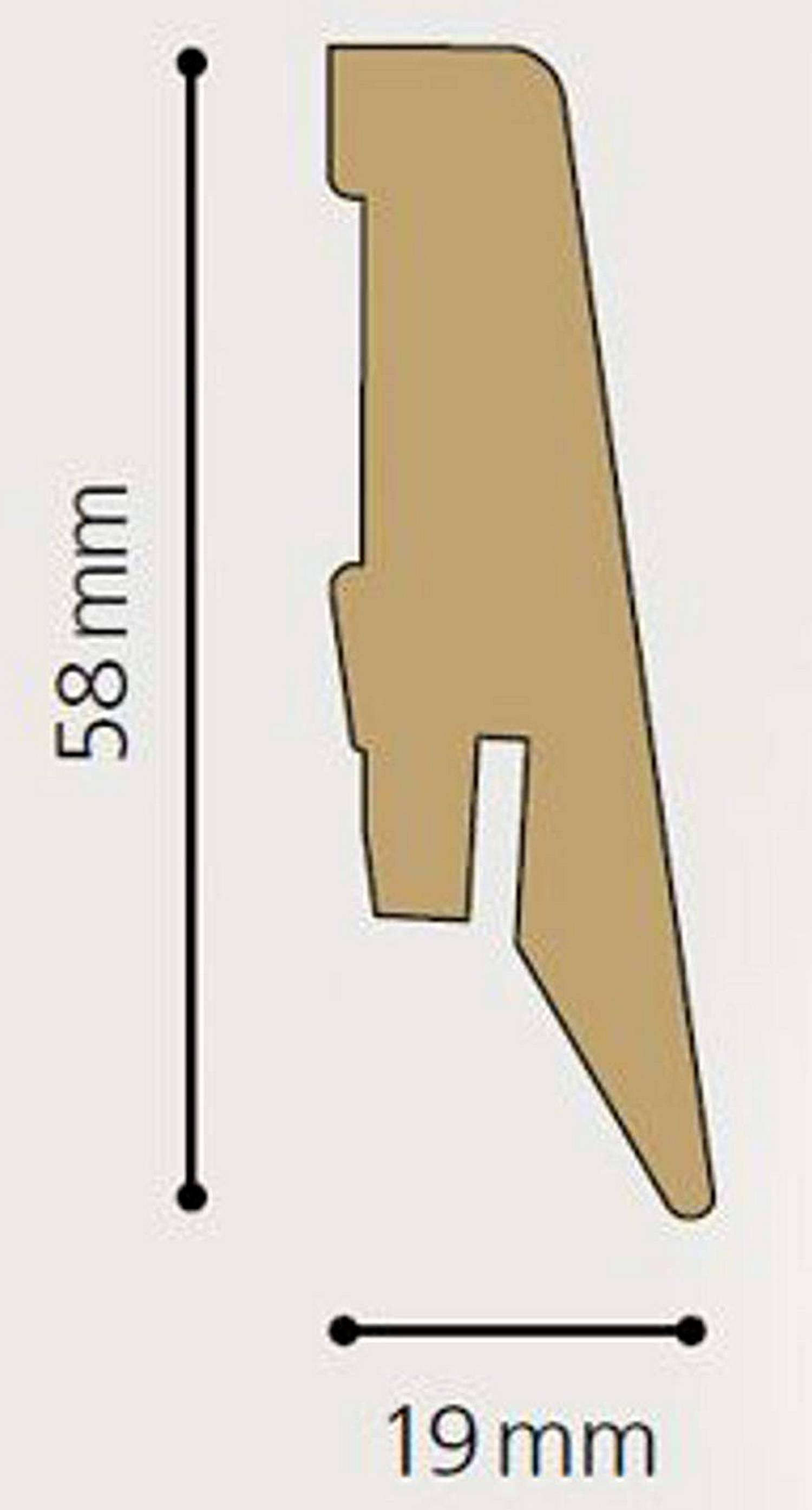 Plinthe mélaminée chêne beige 2400x58x19