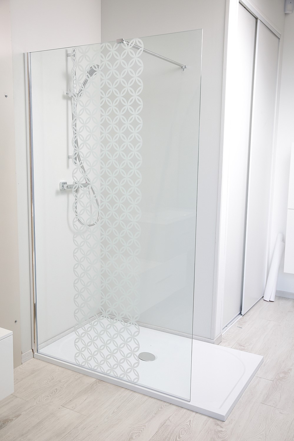 Paroi de douche fixe Taila verre sérigraphie 100cm - ONDEE