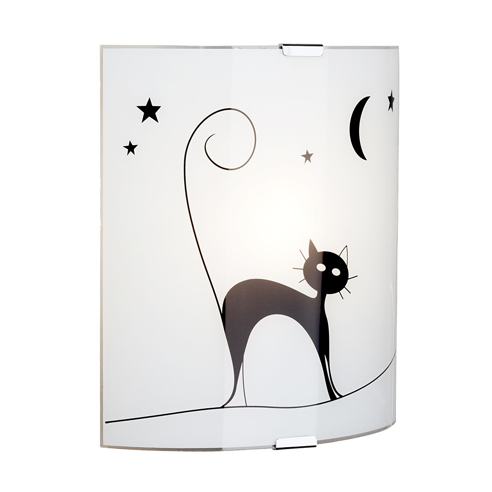 Applique murale brilliant cat 60w blanc-noir