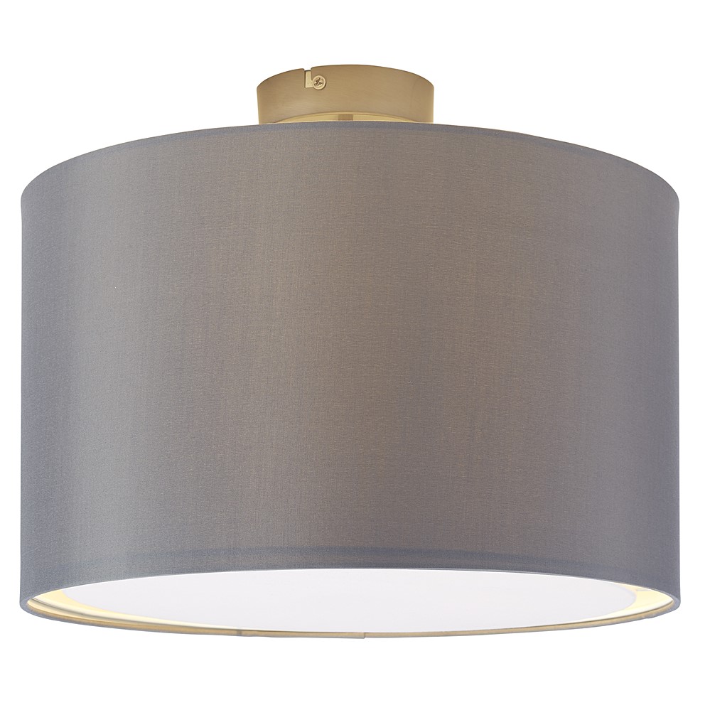 Plafonnier brilliant clarie 60w acier et gris