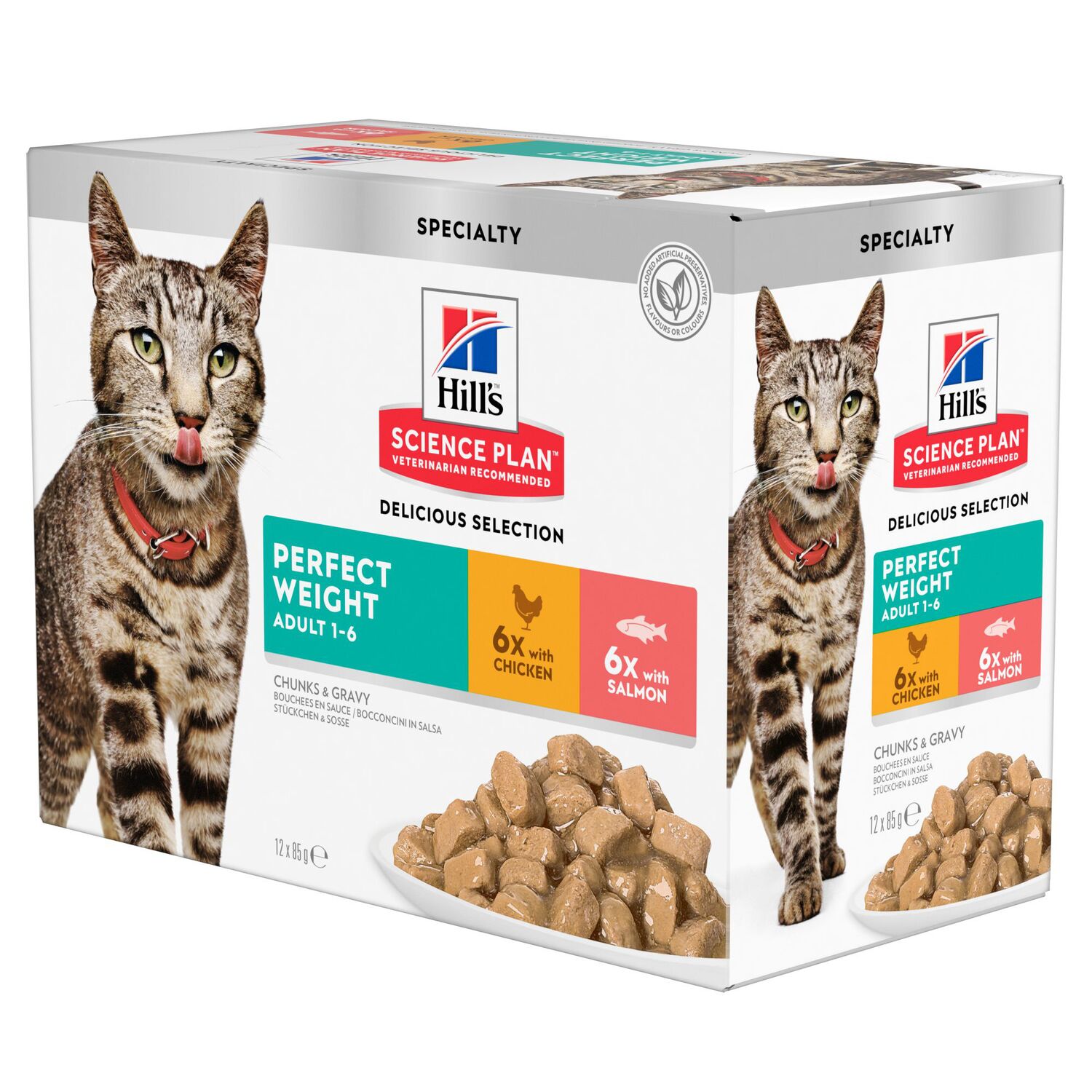 Sachet fraîcheur chat Perfect Weight poulet/saumon 4x(12x85gr) - HILL'S SCIENCE PLAN