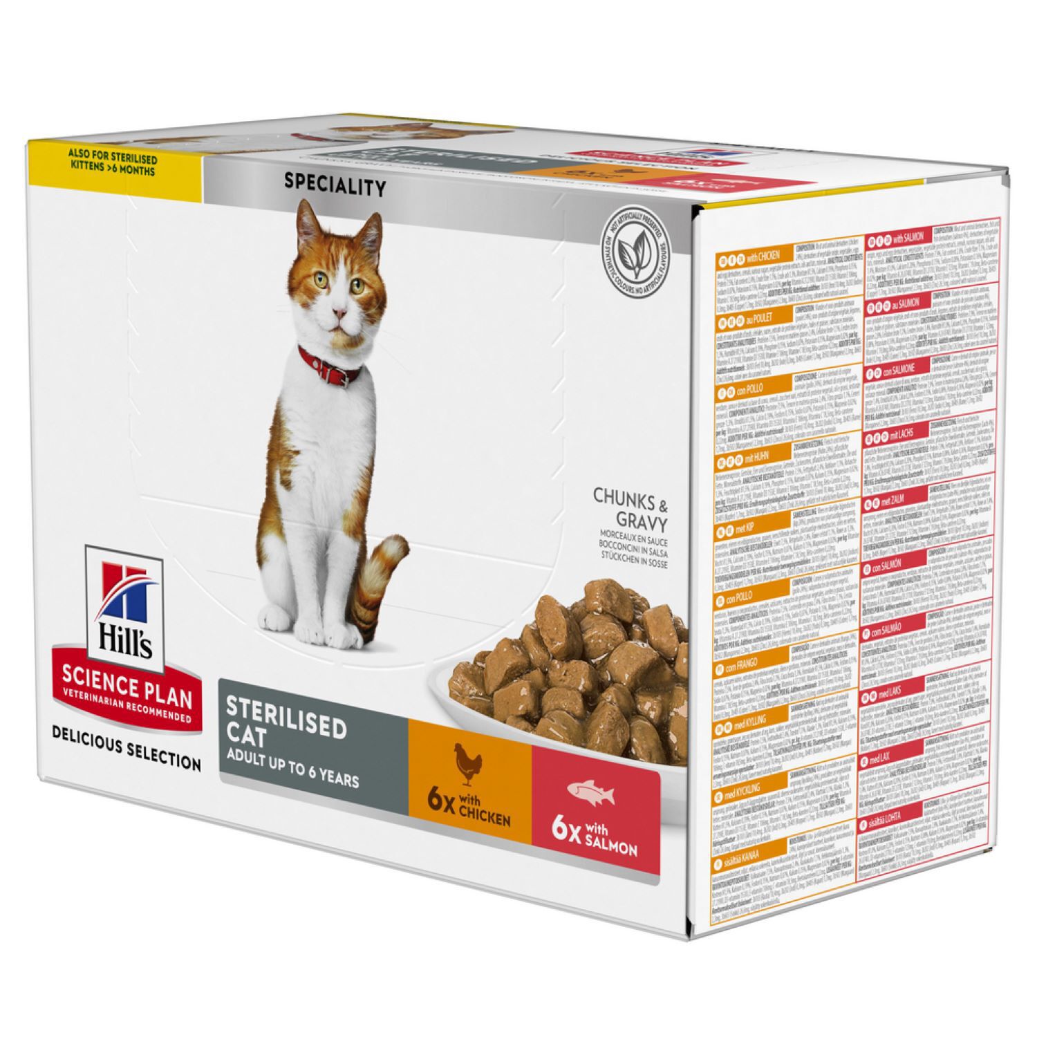 Sachet fraîcheur chat stérilisé poulet/saumon 12x85gr - HILL'S SCIENCE PLAN